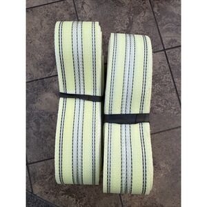140 Feet of Vintage Lawn Chair Webbing Re-Web Yellow White Stripe Chaise Lounge